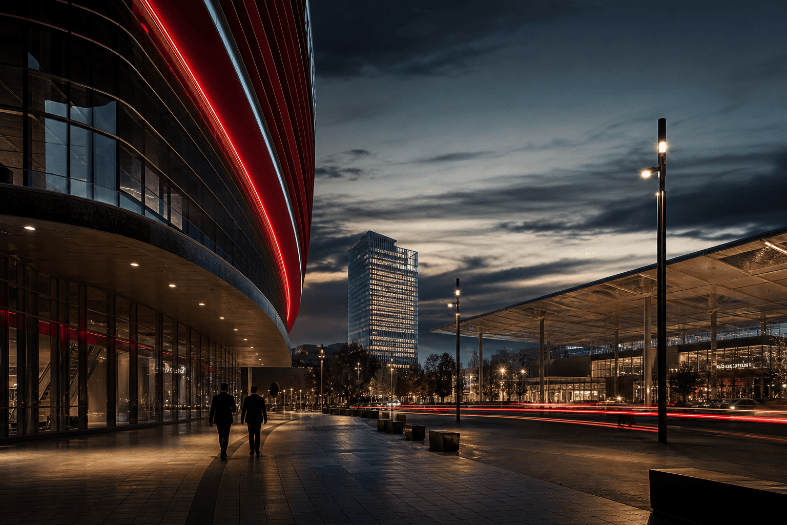 Visualisierte Abendstimmung am Messegelände Hannover zur IAA Transportation