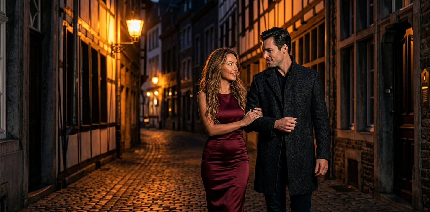 Romantischer Abend in der Aachener Altstadt mit Capsai Escort Begleitung