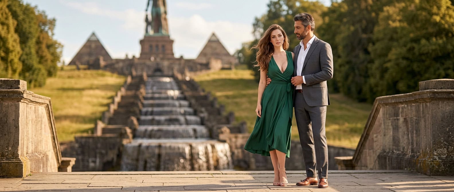 Escort Kassel am Herkules im Bergpark Wilhelmshöhe mit Capsai Escort Begleitung