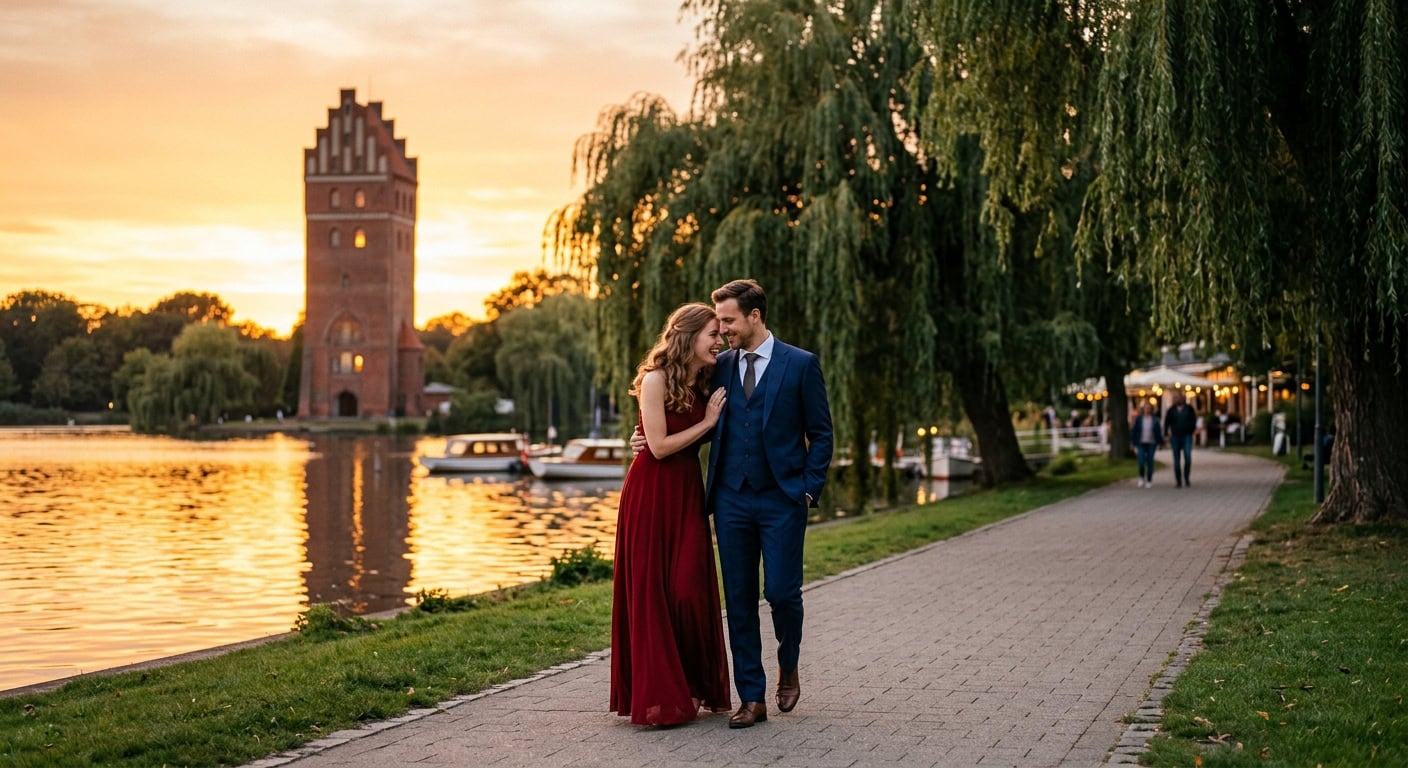 Escort Münster romantischer Spaziergang am Aasee mit Capsai Begleitung