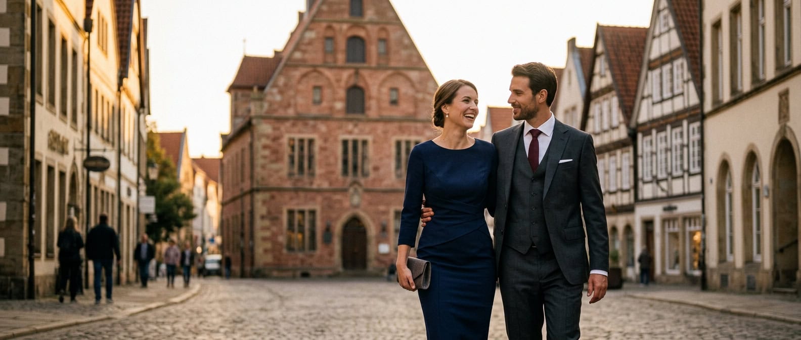 Escort Osnabrück am historischen Rathaus der Friedensstadt